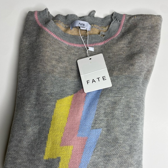 Fate lighting bolt distressed sweater small 
NWT - Picture 7 of 8